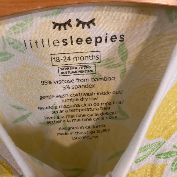 Little Sleepies Covertible Zipper Lemon Pajama. (18-24 Months) - Picture 11 of 11